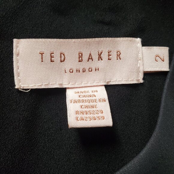 Ted Baker Izobela Kensington Black Floral Dress Size US 6 - Picture 8 of 10